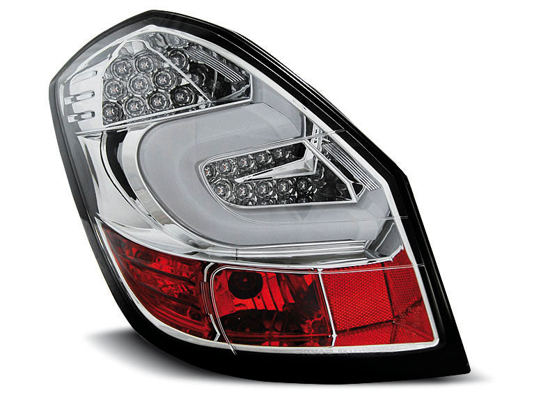 Tuning-Tec LED Lightbar Rückleuchten für Skoda Fabia 2 (5J) 3 und 5 Türer / Kombi 07-14 chrom