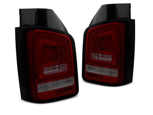 Tuning-Tec Voll LED Lightbar Rückleuchten für VW T5 GP 10-15 rot/rauch mit dynamischem Blinker