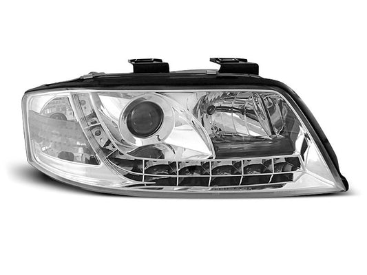 Tuning-Tec LED Tagfahrlicht Scheinwerfer für Audi A6 4B 97-01 chrom