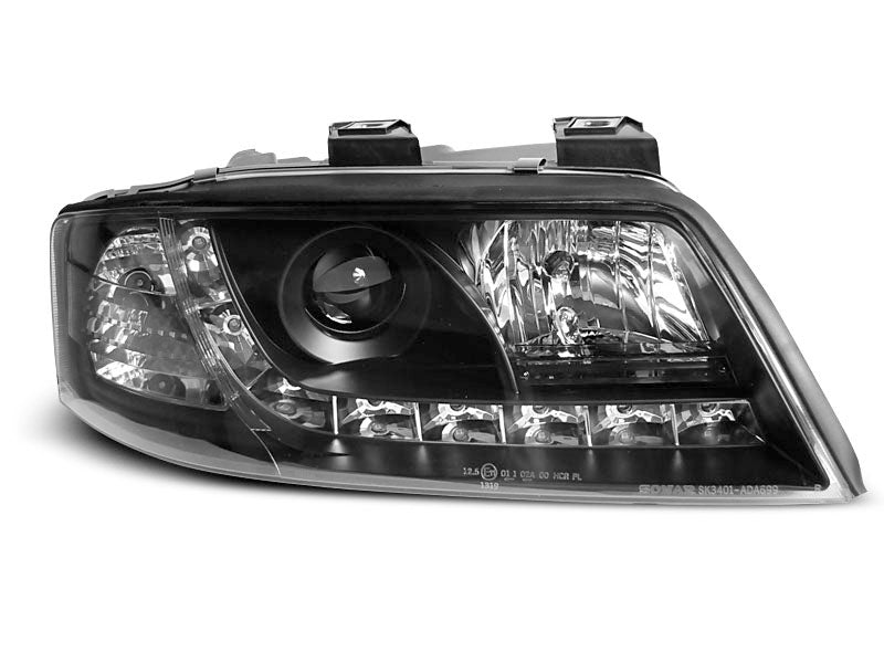 Tuning-Tec LED Tagfahrlicht Scheinwerfer für Audi A6 4B 97-01 schwarz