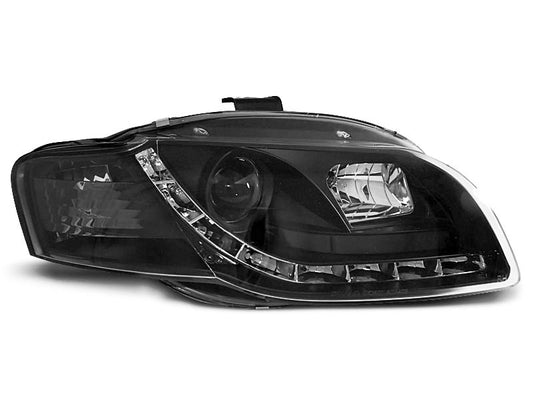Tuning-Tec LED Tagfahrlicht Scheinwerfer für Audi A4 B7 05-08 schwarz