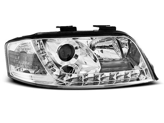 Tuning-Tec LED Tagfahrlicht Scheinwerfer für Audi A6 4B 01-04 chrom