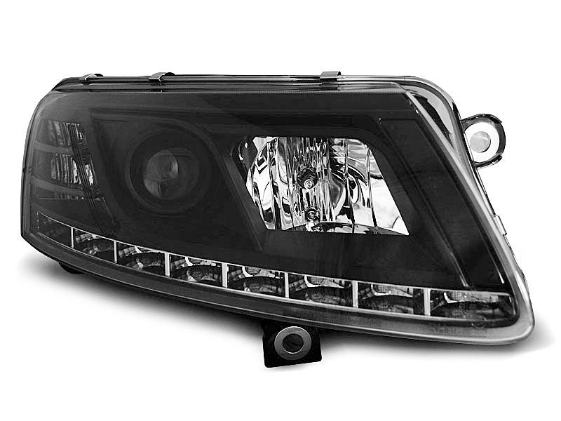 Tuning-Tec LED Tagfahrlicht Scheinwerfer für Audi A6 C6 (4F) 04-08 schwarz