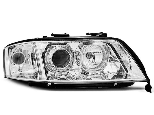 Tuning-Tec Xenon Angel Eyes Scheinwerfer für Audi A6 4B 01-04 chrom