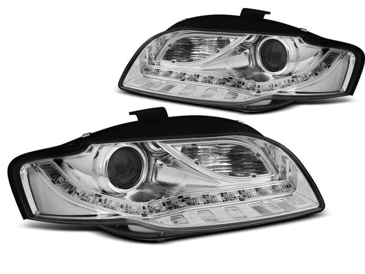 Tuning-Tec LED Tagfahrlicht Scheinwerfer für Audi A4 B7 05-08 chrom