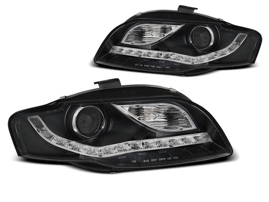 Tuning-Tec LED Tagfahrlicht Scheinwerfer für Audi A4 B7 05-08 schwarz