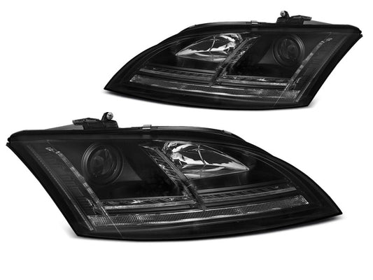 Tuning-Tec Xenon LED Tagfahrlicht Scheinwerfer für Audi TT 8J 06-10 schwarz mit Kurvenlicht