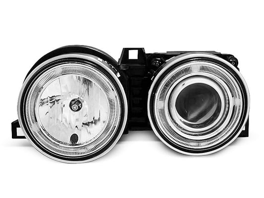 Tuning-Tec CCFL Angel Eyes Scheinwerfer für BMW 3er E30 82-94 chrom