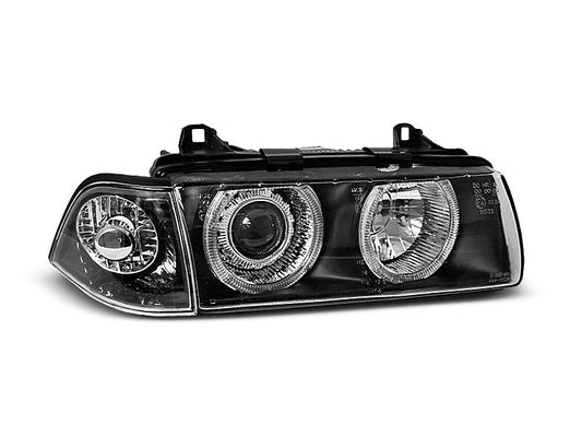 Tuning-Tec Angel Eyes Scheinwerfer für BMW 3er E36 90-99 schwarz