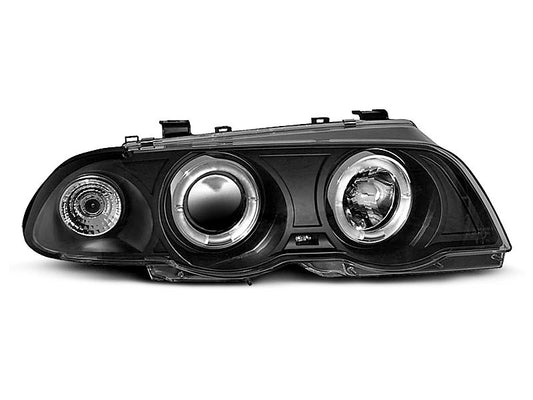 Tuning-Tec LED Angel Eyes Scheinwerfer für BMW 3er E46 98-01 schwarz Set