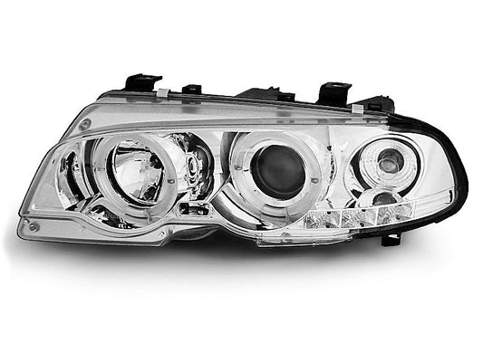 Tuning-Tec LED Angel Eyes Scheinwerfer für BMW 3er E46 Coupe / Cabrio 99-03 chrom Set