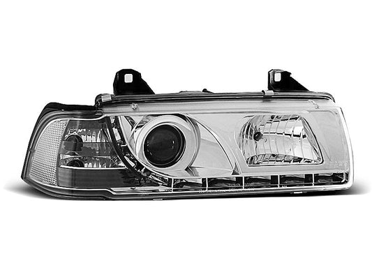Tuning-Tec LED Tagfahrlicht Scheinwerfer für BMW 3er E36 Coupe/Cabrio 90-99 chrom