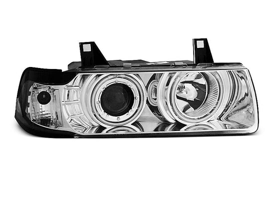 Tuning-Tec CCFL Angel Eyes Scheinwerfer für BMW 3er E36 90-99 chrom
