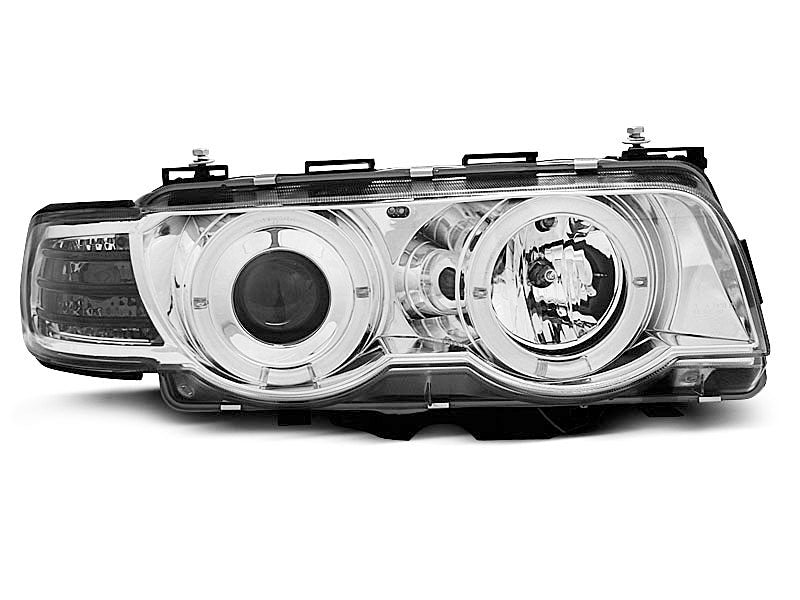 Tuning-Tec LED Angel Eyes Scheinwerfer für BMW 7er E38 Facelift 98-01 chrom