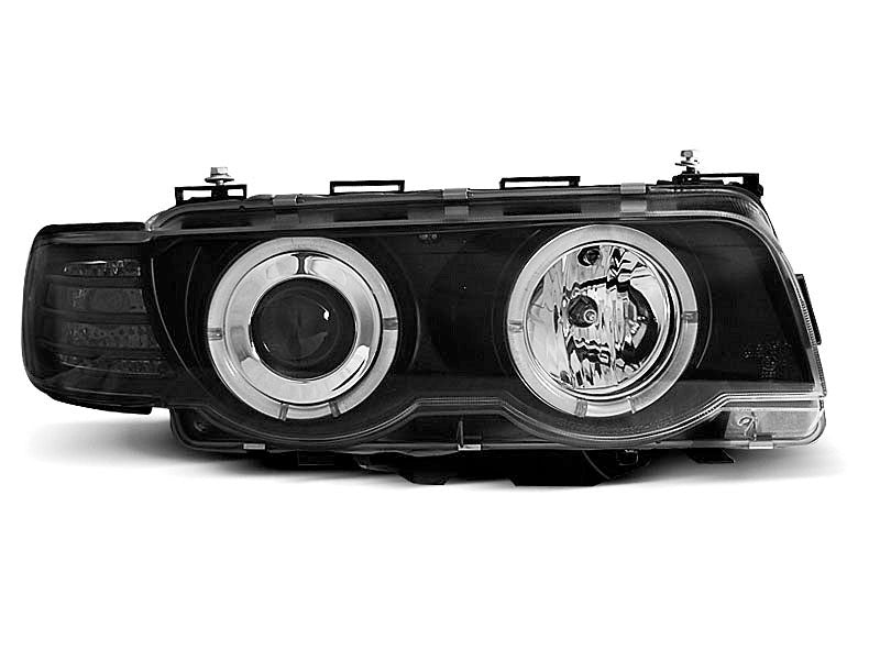 Tuning-Tec Xenon CCFL Angel Eyes Scheinwerfer für BMW 7er E38 98-01 Schwarz