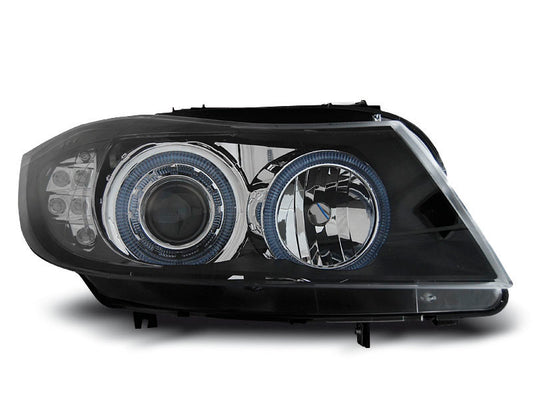 Tuning-Tec Angel Eyes Scheinwerfer für BMW 3er E90/E91 05-08 schwarz mit LED Blinker