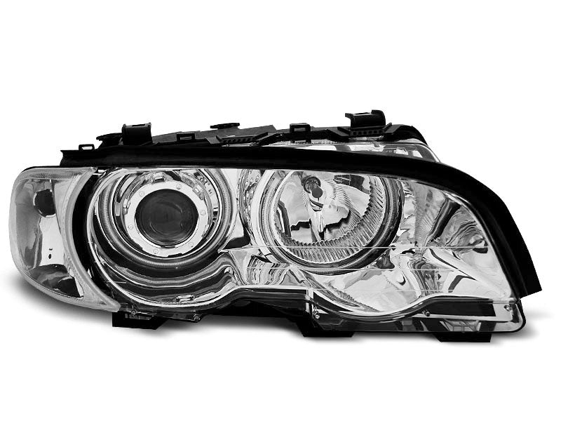 Tuning-Tec CCFL Angel Eyes Scheinwerfer für BMW 3er E46 Coupe / Cabrio 99-03 chrom Set