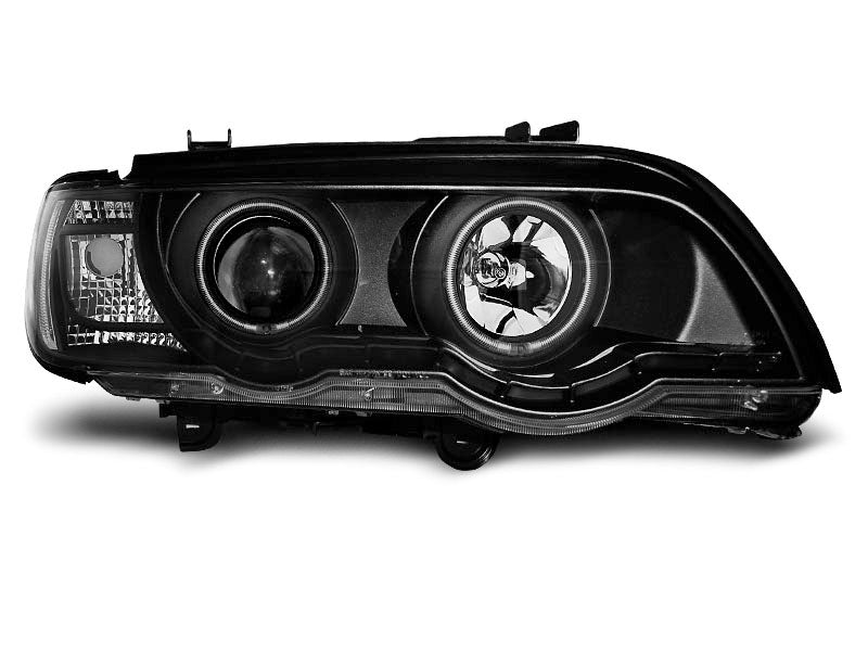 Tuning-Tec Xenon LED Angel Eyes Scheinwerfer für BMW X5 E53 99-03 schwarz