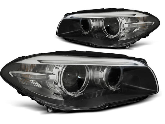 Tuning-Tec Xenon LED Tagfahrlicht Angel Eyes Scheinwerfer für BMW 5er F10/F11 10-13 schwarz