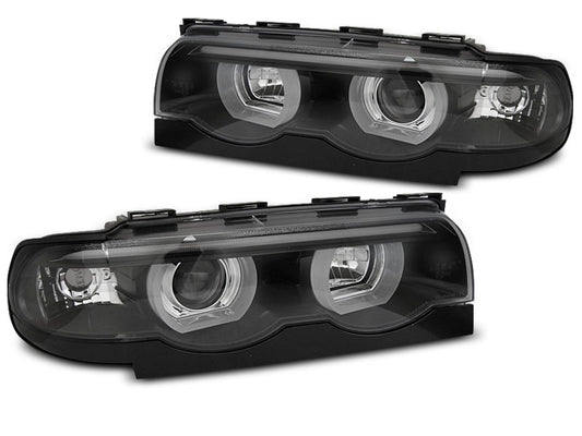Tuning-Tec 3D LED Angel Eyes Scheinwerfer für BMW 7er E38 94-98 schwarz