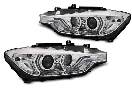 Tuning-Tec Xenon LED Tagfahrlicht Angel Eyes Scheinwerfer für BMW 3er F30/F31 11-15 chrom