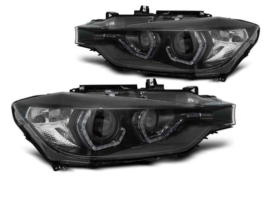 Tuning-Tec Xenon LED Tagfahrlicht Angel Eyes Scheinwerfer für BMW 3er F30/F31 11-15 schwarz