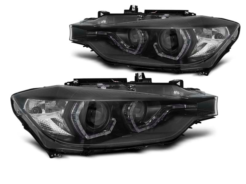 Tuning-Tec Xenon LED Tagfahrlicht Angel Eyes Scheinwerfer für BMW 3er F30/F31 11-15 schwarz AFS-Kurvenlicht