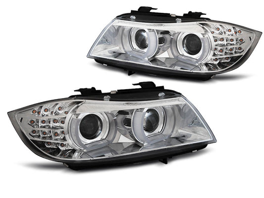 Tuning-Tec Xenon LED Tagfahrlicht Angel Eyes für Scheinwerfer BMW 3er E90/E91 09-11 chrom