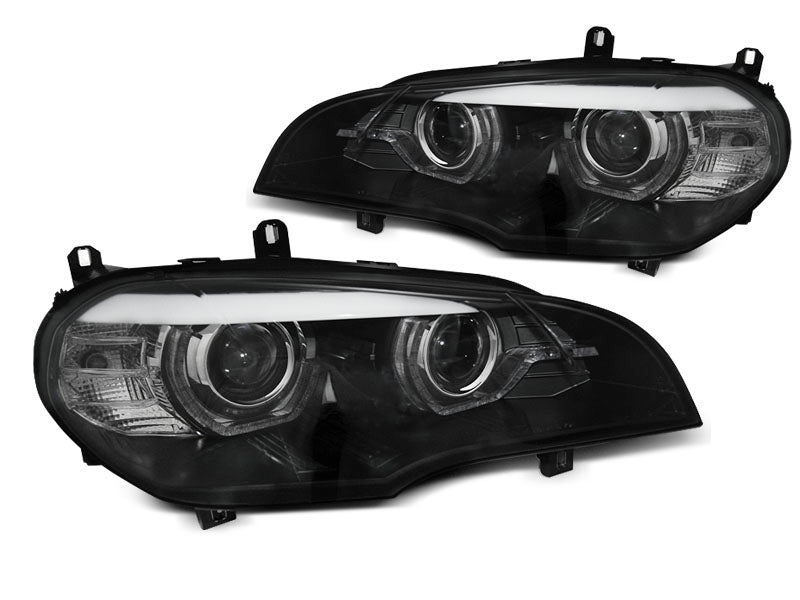 Tuning-Tec Voll LED Angel Eyes Scheinwerfer für BMW X5 E70 07-13 schwarz