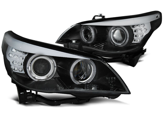 Tuning-Tec Xenon D1S CCFL Angel Eyes Scheinwerfer für BMW 5er E60/E61 05-07 schwarz