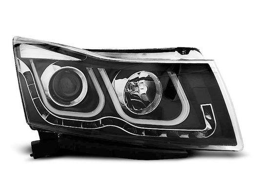 Tuning-Tec LED Tagfahrlicht Scheinwerfer für Chevrolet Cruze 09-12 schwarz mit LED Blinker