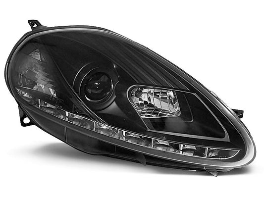 Tuning-Tec LED Tagfahrlicht Scheinwerfer für Fiat Grande Punto 05-08 schwarz