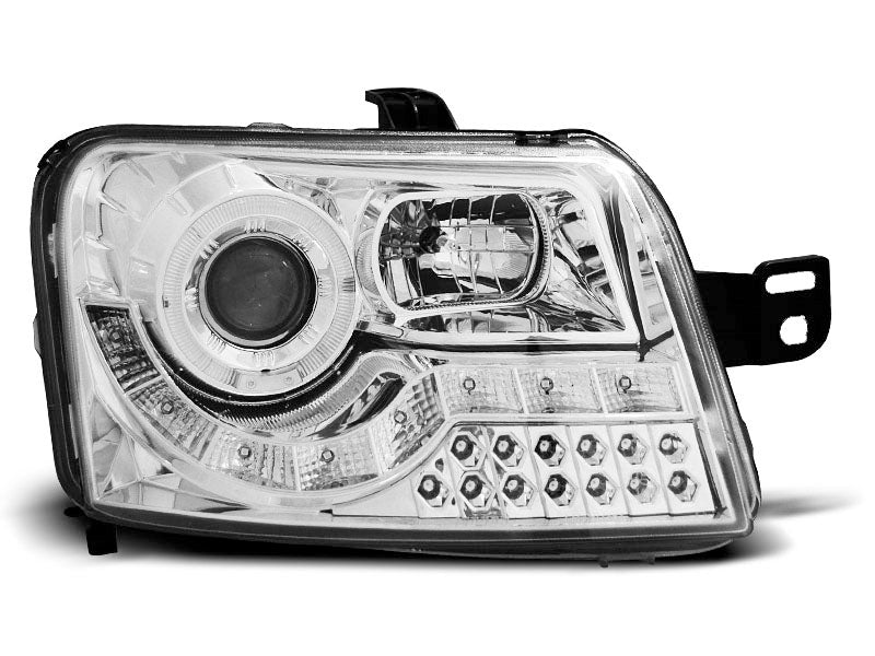 Tuning-Tec LED Tagfahrlicht Scheinwerfer für Fiat Panda 03-12 chrom mit LED Blinker