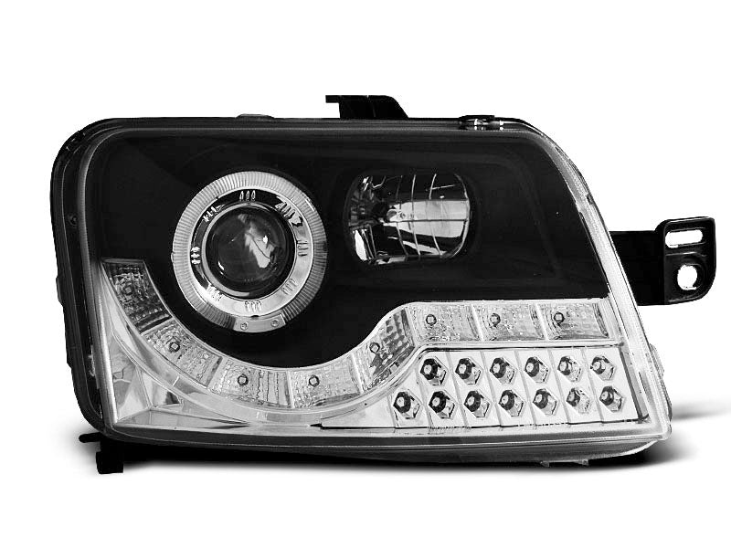 Tuning-Tec LED Tagfahrlicht Scheinwerfer für Fiat Panda 03-12 schwarz mit LED Blinker