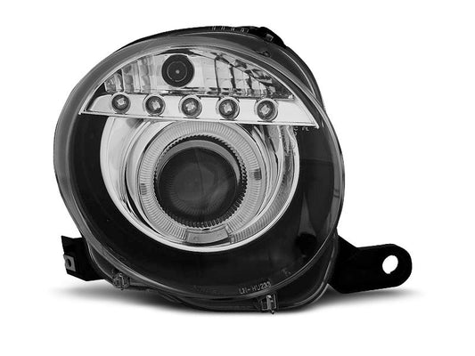 Tuning-Tec LED Tagfahrlicht Scheinwerfer für Fiat 500 07-15 schwarz
