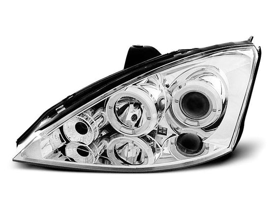 Tuning-Tec LED Angel Eyes Scheinwerfer für Ford Focus 1 Facelift 01-04 chrom