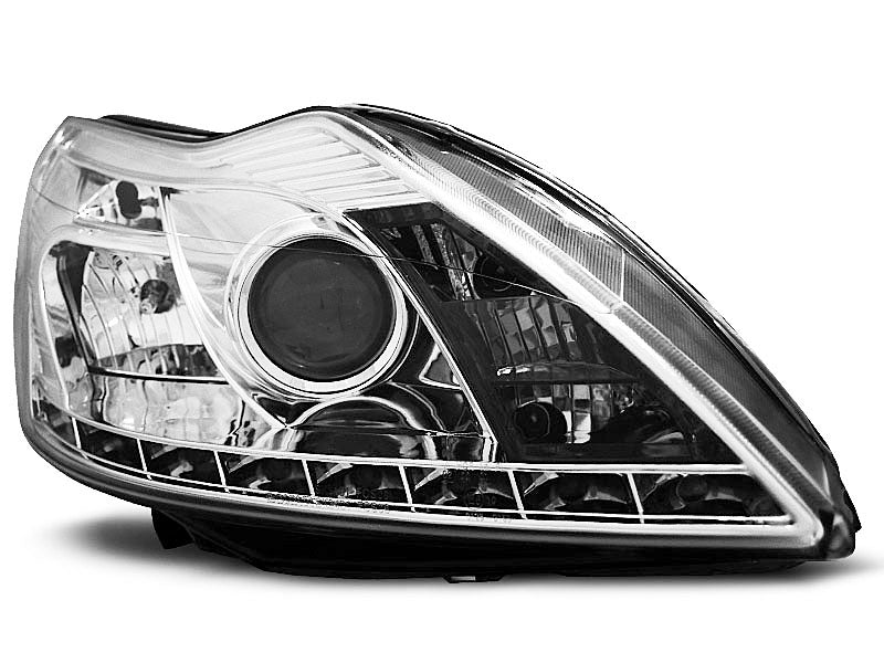 Tuning-Tec LED Tagfahrlicht Scheinwerfer für Ford Focus MK2 Facelift 08-10 chrom