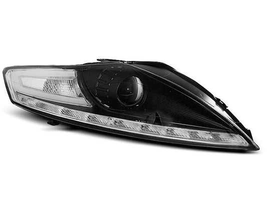 Tuning-Tec LED Tagfahrlicht Scheinwerfer für Ford Mondeo MK2 07-10 schwarz