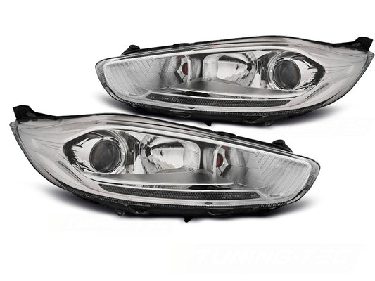 Tuning-Tec LED Tagfahrlicht Scheinwerfer für Ford Fiesta MK7 Facelift 13-16 chrom