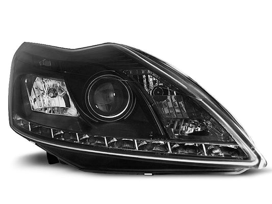 Tuning-Tec LED Tagfahrlicht Scheinwerfer für Ford Focus MK2 Facelift 08-10 schwarz
