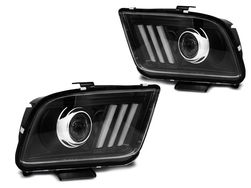 Tuning-Tec LED Tagfahrlicht Scheinwerfer für Ford Mustang IV 04-09 schwarz