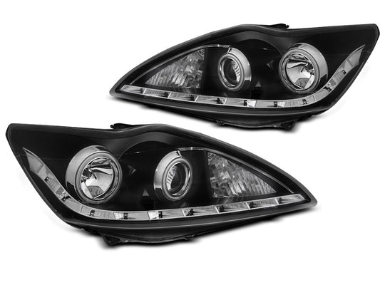 Tuning-Tec CCFL Angel Eyes Scheinwerfer für Ford Focus MK2 Facelift 08-10 schwarz