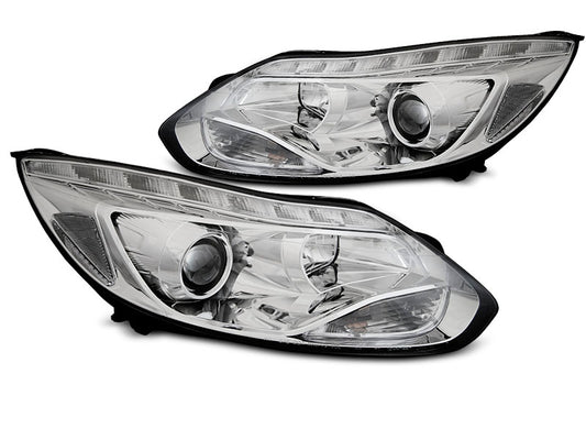 Tuning-Tec LED Tagfahrlicht Scheinwerfer für Ford Focus MK3 3/5 Türer 11-14 chrom