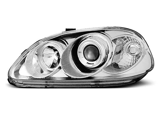 Tuning-Tec LED Angel Eyes Scheinwerfer für Honda Civic 99-01 chrom
