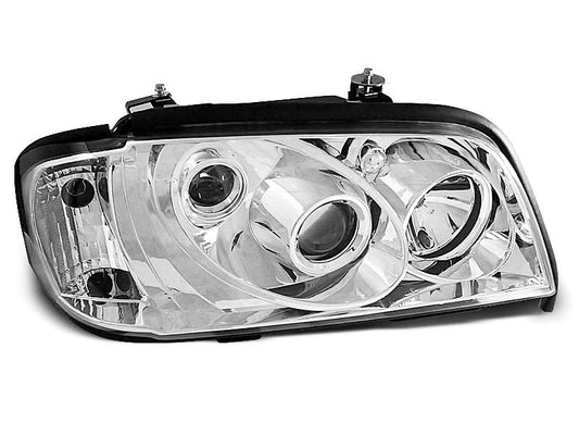 Tuning-Tec Klarglas Scheinwerfer für Mercedes Benz C-Klasse W202 93-00 chrom