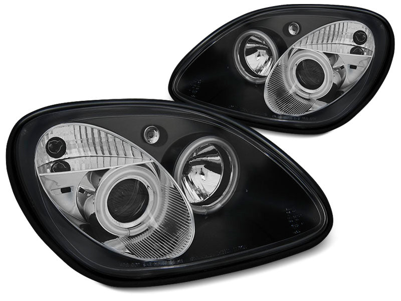 Tuning-Tec LED Angel Eyes Scheinwerfer für Mercedes Benz SLK R170 96-04 schwarz