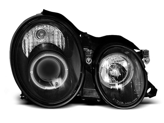 Tuning-Tec LED Angel Eyes Scheinwerfer für Mercedes Benz CLK W208 97-02 schwarz