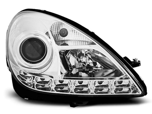Tuning-Tec LED Tagfahrlicht Scheinwerfer für Mercedes Benz SLK R171 04-11 chrom
