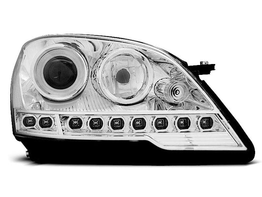 Tuning-Tec LED Tagfahrlicht Scheinwerfer für Mercedes Benz ML W164 Facelift 08-11 chrom