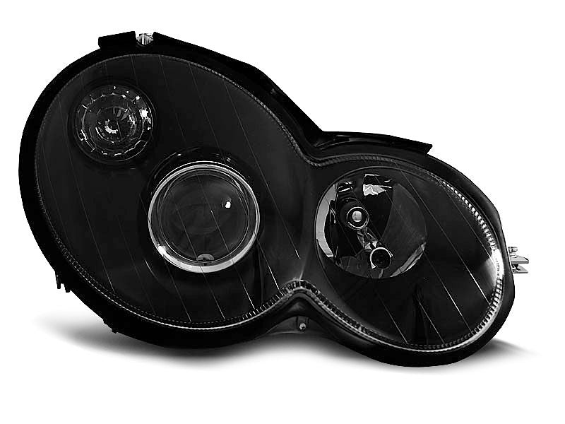 Tuning-Tec Klarglas Scheinwerfer für Mercedes Benz Sportcoupe CL203 01-04 / CL203 Facelift 04-08 schwarz